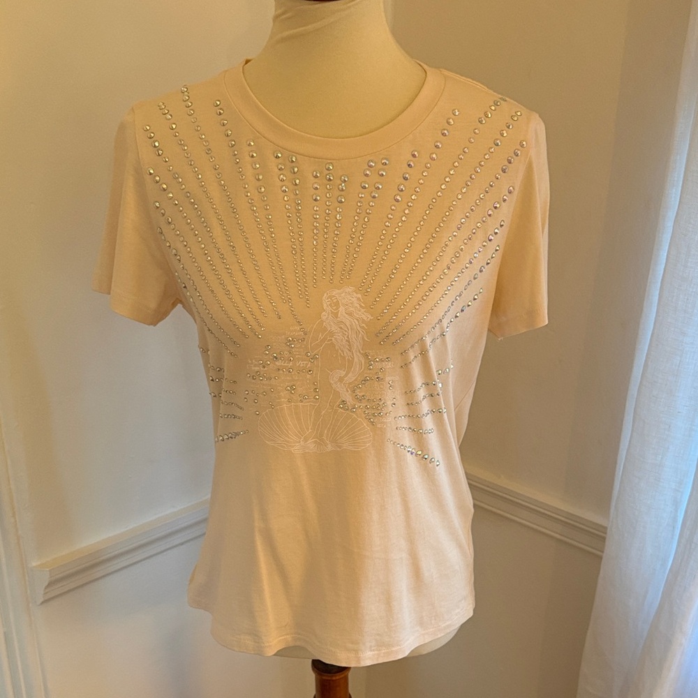 Maje Telly Cotton Rhinestone Embellished Tee